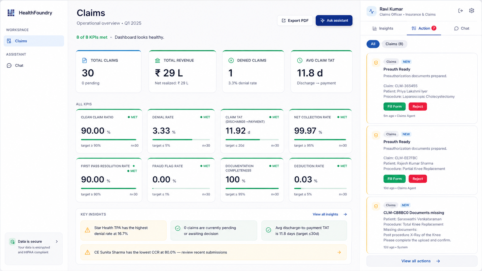 Vital Matrix Dashboard
